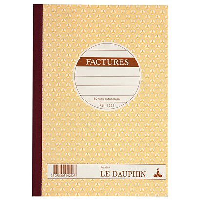 REGISTRES LE DAUPHIN Manifold autocopiant "Facture", triple exemplaires 21x14,8 cm, 50 pages - 1
