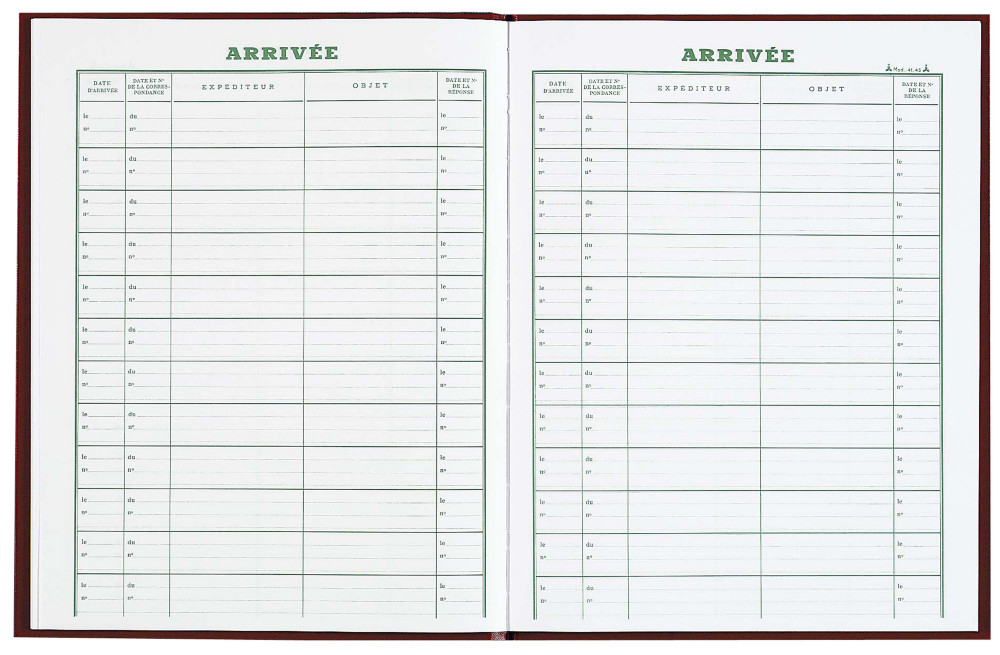 REGISTRES LE DAUPHIN Registre Courrier arrivée - 32 x 24 cm, 160 pages - Rouge