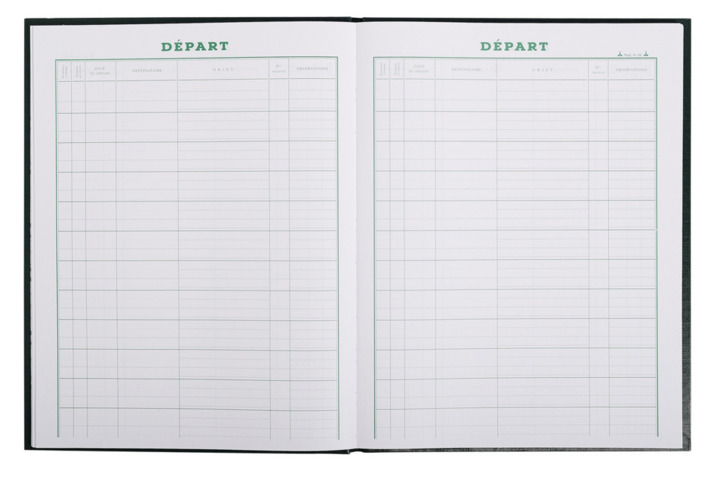 REGISTRES LE DAUPHIN Registre Courrier départ - 32 x 24 cm, 160 pages - Vert