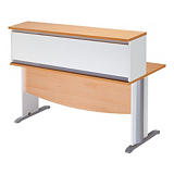Sans Réhausse d'accueil mélaminé 140 cm - Corps "Blanc" - Dessus finition "Hêtre" Sans Réhausse d'accueil mélaminé 140 cm - Corps "Blanc" - Dessus finition "Hêtre"