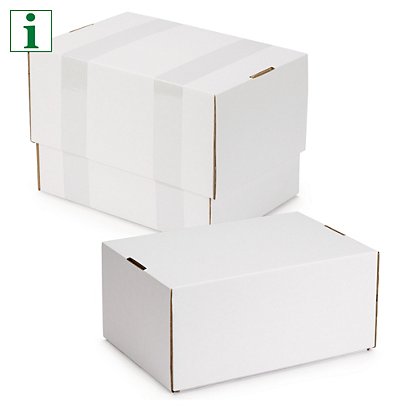 Reinforced, white telescopic boxes, 140x90x40mm - 1