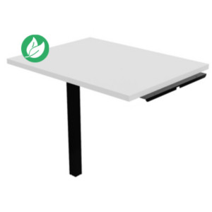 Retour de bureau Burocolor - L.80 x P.60 cm - Plateau Blanc - Pieds Noir Retour de bureau Burocolor - L.80 x P.60 cm - Plateau Blanc - Pieds Noir