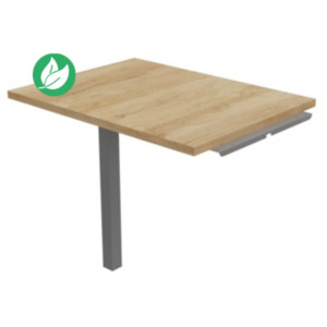 Retour de bureau Burocolor - L.80 x P.60 cm - Plateau Chêne Nebraska - Pieds Aluminium Retour de bureau Burocolor - L.80 x P.60 cm - Plateau Chêne Nebraska - Pieds Aluminium
