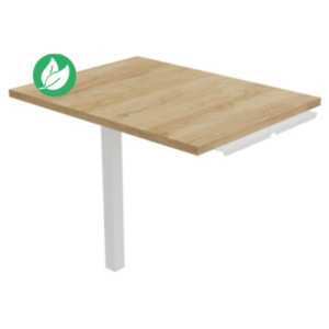 Retour de bureau Burocolor - L.80 x P.60 cm - Plateau Chêne Nebraska - Pieds Blanc Retour de bureau Burocolor - L.80 x P.60 cm - Plateau Chêne Nebraska - Pieds Blanc