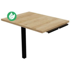 Retour de bureau Burocolor - L.80 x P.60 cm - Plateau Chêne Nebraska - Pieds Noir Retour de bureau Burocolor - L.80 x P.60 cm - Plateau Chêne Nebraska - Pieds Noir