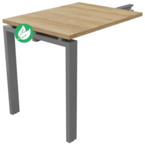 Retour bureau droit E-link - L.80 x P.60 cm - Plateau Chêne Nebraska - Pieds Aluminium Retour bureau droit E-link - L.80 x P.60 cm - Plateau Chêne Nebraska - Pieds Aluminium