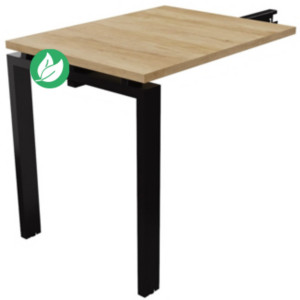 Retour bureau droit E-link - L.80 x P.60 cm - Plateau Chêne Nebraska - Pieds Noir Retour bureau droit E-link - L.80 x P.60 cm - Plateau Chêne Nebraska - Pieds Noir