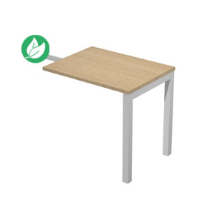 Retour de bureau Eminence - L.80 x P.60 cm - Plateau Chêne - Pieds Blanc Retour de bureau Eminence - L.80 x P.60 cm - Plateau Chêne - Pieds Blanc