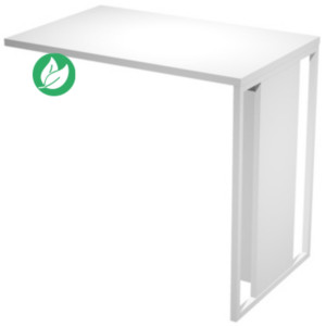 Retour de bureau Presto 80 x 50 cm - Plateau Blanc - Pieds Blanc Retour de bureau Presto 80 x 50 cm - Plateau Blanc - Pieds Blanc