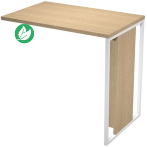 Retour de bureau Presto 80 x 50 cm - Plateau Chêne - Pieds Blanc Retour de bureau Presto 80 x 50 cm - Plateau Chêne - Pieds Blanc