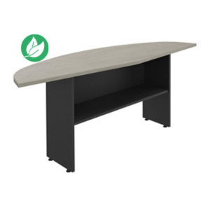 Retour courbe bureau Direction Activity - L.180 x P.60 cm - Plateau Chêne gris - Pieds pleins Anthracite Retour courbe bureau Direction Activity - L.180 x P.60 cm - Plateau Chêne gris - Pieds pleins Anthracite