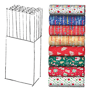 REX SADOCH Rotolo carta regalo riciclata fantasie natale - 70cmx200m - fantasie assortite REX SADOCH Rotolo carta regalo riciclata fantasie natale - 70cmx200m - fantasie assortite