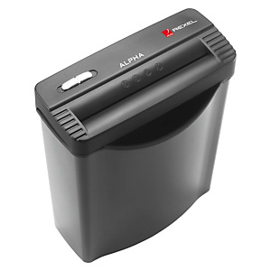 Rexel Alpha Destructora de corte en tiras, 5 hojas, 10 l, destruye grapas, tarjetas de crédito y clips Rexel Alpha Destructora de corte en tiras, 5 hojas, 10 l, destruye grapas, tarjetas de crédito y clips