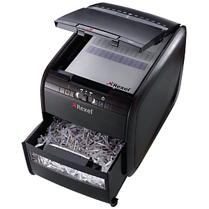 Rexel Auto+ 60X Destructora automática de corte cruzado, 65 hojas, 15 l, destruye grapas, tarjetas de crédito y clips Rexel Auto+ 60X Destructora automática de corte cruzado, 65 hojas, 15 l, destruye grapas, tarjetas de crédito y clips