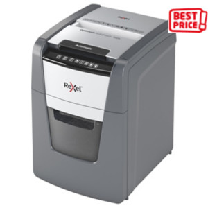 REXEL Distruggi documenti automatico a frammento Optimum Autofeed+ 100X, 100 fogli, Cestino 34 litri, Nero REXEL Distruggi documenti automatico a frammento Optimum Autofeed+ 100X, 100 fogli, Cestino 34 litri, Nero