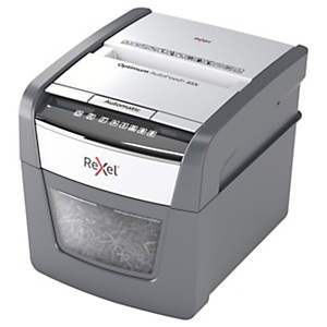 REXEL Distruggi documenti automatico a frammento Optimum Autofeed+ 45X, 45 fogli, Cestino 20 litri, Nero REXEL Distruggi documenti automatico a frammento Optimum Autofeed+ 45X, 45 fogli, Cestino 20 litri, Nero