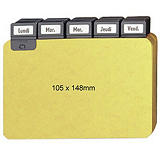 Rexel Intercalaires à onglets pour boîte à fiches, A6 105 x 148 mm, jaune Rexel Intercalaires à onglets pour boîte à fiches, A6 105 x 148 mm, jaune