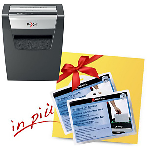 Rexel Offerta Distruggi documenti con taglio a frammenti Momentum X312 + 2 confezioni da 20 fogli lubrificanti comprese nel prezzo Rexel Offerta Distruggi documenti con taglio a frammenti Momentum X312 + 2 confezioni da 20 fogli lubrificanti comprese nel prezzo