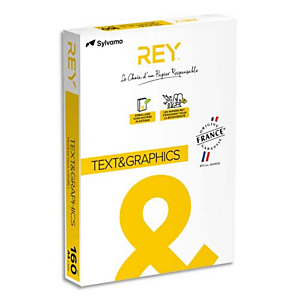 REY INAPA Ramette 250 feuilles papier TEXT & GRAPHICS A4 160g CIE 170 haute Blancheur très satiné