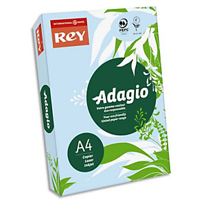 REY INAPA Ramette 500 feuilles papier couleur pastel ADAGIO Bleu pastel A4 80g