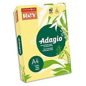 REY INAPA Ramette 500 feuilles papier couleur pastel ADAGIO Canari pastel A4 80g