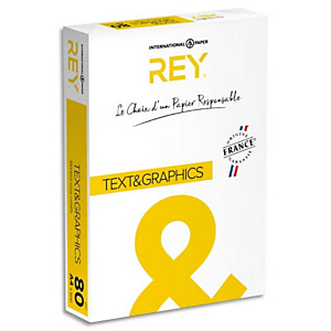 REY INAPA Ramette 500 feuilles papier TEXT & GRAPHICS A4 80g CIE 170 haute Blancheur très satiné REY INAPA Ramette 500 feuilles papier TEXT & GRAPHICS A4 80g CIE 170 haute Blancheur très satiné