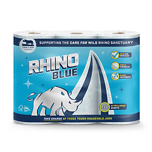 Rhino Blue kitchen rolls - pack of 3