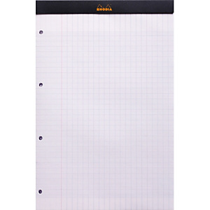 RHODIA Bloc de direction couverture Noire 80 feuilles (160 pages) format A4+ perforées Séyès RHODIA Bloc de direction couverture Noire 80 feuilles (160 pages) format A4+ perforées Séyès