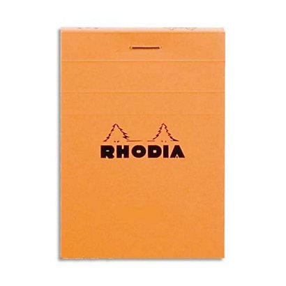 RHODIA Bloc de direction couverture Orange 80 feuilles (160 pages) format A7 réglure 5x5