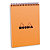 RHODIA Bloc de direction couverture reliure intégrale en-tête Orange 80 feuilles format A5 réglure 5x5 - 1