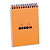 RHODIA Bloc de direction couverture reliure intégrale en-tête Orange 80 feuilles format A6 réglure 5x5 - 1