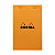 Rhodia Bloc notes agrafé orange 11 x 17 cm - 80g - Petits carreaux 5x5 - 80 feuilles - 2