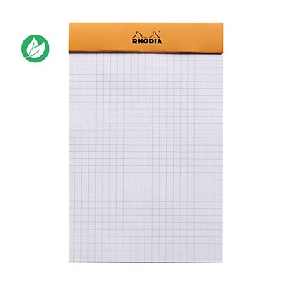 Rhodia Bloc notes agrafé orange 11 x 17 cm - 80g - Petits carreaux 5x5 - 80  feuilles - Blocs Notesfavorable à acheter dans notre magasin