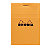 Rhodia Bloc notes agrafé orange 7,4 x 10,5 cm - 80g - Petits carreaux 5x5 - 80 feuilles - 2