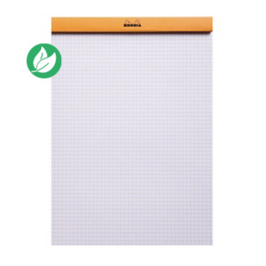 Rhodia Bloc notes agrafé orange A4 21 x 29,7 cm - 80g - Petits carreaux 5x5 - 160 pages Rhodia Bloc notes agrafé orange A4 21 x 29,7 cm - 80g - Petits carreaux 5x5 - 160 pages
