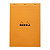 Rhodia Bloc notes agrafé orange A4 21 x 29,7 cm - 80g - Petits carreaux 5x5 - 80 feuilles - 2