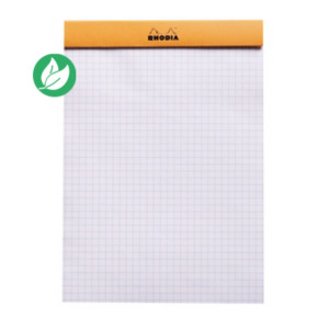 Rhodia Bloc notes agrafé orange A5 14,8 x 21 cm - 80g - Petits carreaux 5x5 - 160 pages Rhodia Bloc notes agrafé orange A5 14,8 x 21 cm - 80g - Petits carreaux 5x5 - 160 pages