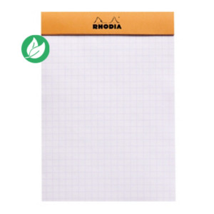 Rhodia Bloc notes agrafé orange A6 10,5 x 14,8 cm - 80g - Petits carreaux 5x5 - 160 pages Rhodia Bloc notes agrafé orange A6 10,5 x 14,8 cm - 80g - Petits carreaux 5x5 - 160 pages