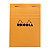 Rhodia Bloc notes agrafé orange A6 10,5 x 14,8 cm - 80g - Petits carreaux 5x5 - 80 feuilles - 2