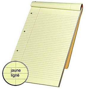 Rhodia Bloc notes orange agrafé 21 x 32 cm - ligné jaune - 80 feuilles perforées - lot de 5 Rhodia Bloc notes orange agrafé 21 x 32 cm - ligné jaune - 80 feuilles perforées - lot de 5