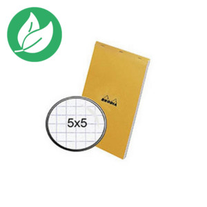 Rhodia Bloc notes orange agrafé A6 - 10.5 x 14.8 cm - 80 feuilles petits carreaux 5x5 Rhodia Bloc notes orange agrafé A6 - 10.5 x 14.8 cm - 80 feuilles petits carreaux 5x5