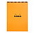 Rhodia Bloc notes orange à spirale A4 21 x 29,7 cm - 80g - Petits carreaux 5x5 - 80 feuilles - 2