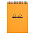 Rhodia Bloc notes orange à spirale A5 14,8 x 21 cm - 80g - Petits carreaux 5x5 - 80 feuilles - 2