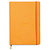 RHODIA Carnet Rhodiarama souple 14,8x21cm 160 pages lignées avec élastique. Couverture simili-cuir Orange - 1