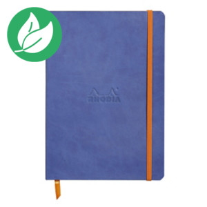 Rhodia Carnet souple Rhodiarama A5 (14,8 x 21 cm) 160 pages lignées 90 g/m² - Couverture Saphir avec élastique Rhodia Carnet souple Rhodiarama A5 (14,8 x 21 cm) 160 pages lignées 90 g/m² - Couverture Saphir avec élastique
