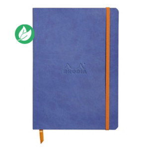 Rhodia Carnet souple Rhodiarama A5 14,8 x 21 cm - 90g - Ligné 7 mm - Bleu - 160 pages