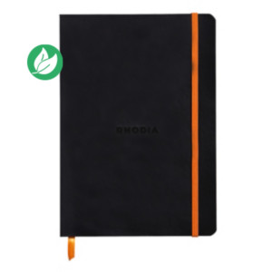 Rhodia Carnet souple Rhodiarama A5 14,8 x 21 cm - 90g - Ligné 7 mm - Noir - 160 pages