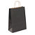 Ribbed Kraft paper carrier bags, black, 220x290x100mm, pack of 50 - 1