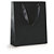Ribbon handle gift bags, black, 250x300x90mm, pack of 12 - 1