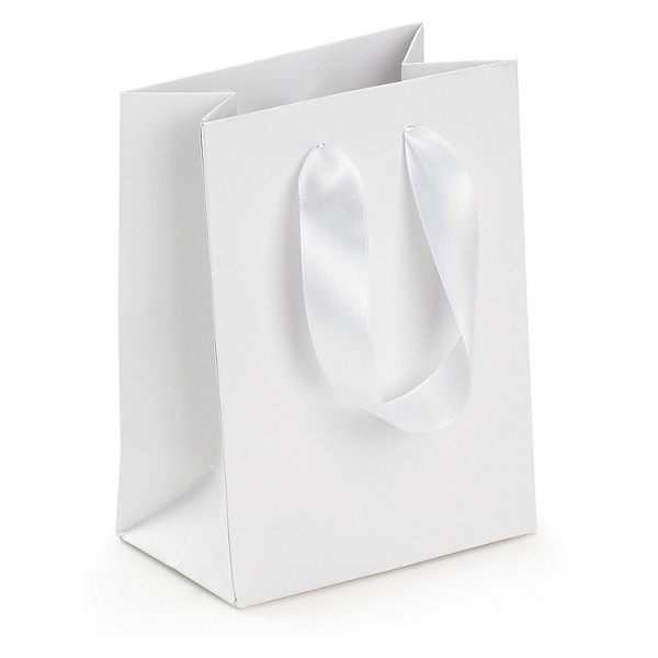 Ribbon handle gift bags in black or white - 1